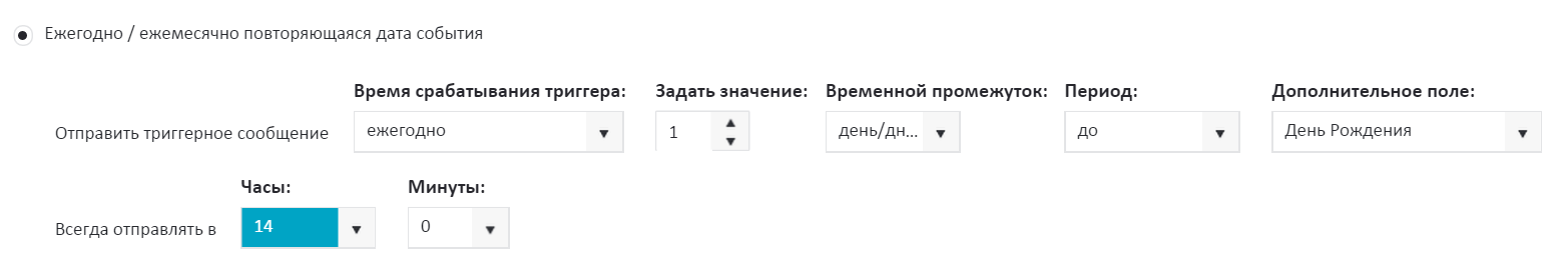 Ежегодно/ежемесячно повторяющееся событие Ежегодно/ежемесячно повторяющееся событие