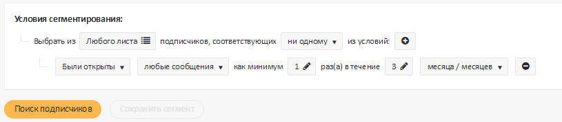 Неактивные подписчики