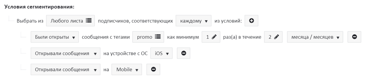Сегментирование по открытиям с мобильных c iOS Сегментирование по открытиям с мобильных+iOS